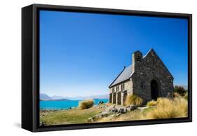 Church of the Good Shepherd, an old church overlooking Lake Tekapo, Tekapo, New Zealand-Logan Brown-Framed Stretched Canvas