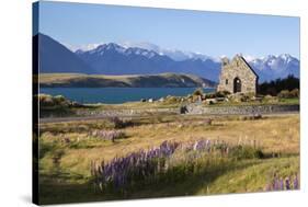 Church of the Good Shepherd, Lake Tekapo, Canterbury Region, South Island, New Zealand, Pacific-Stuart Black-Stretched Canvas