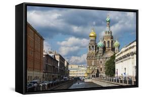 Church of the Saviour on Spilled Blood, UNESCO World Heritage Site, St. Petersburg, Russia, Europe-Michael Runkel-Framed Stretched Canvas