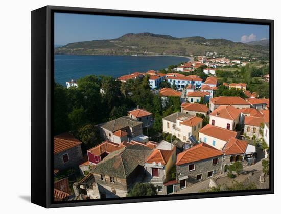 Church of the Sweet Kissing Virgin, Petra, Lesvos, Mithymna, Northeastern Aegean Islands, Greece-Walter Bibikow-Framed Stretched Canvas