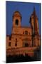 Church of the Trinita Dei Monti and the Sallust Obelisk at Sunset-null-Mounted Giclee Print