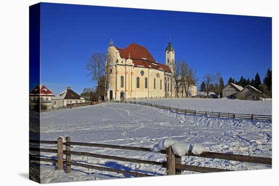 Church of Wieskirche near Steingaden, Bavaria, Germany, Europe-Hans-Peter Merten-Stretched Canvas