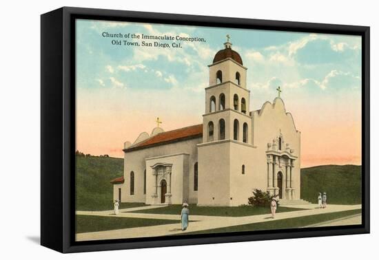 Church, Old Town, San Diego, California-null-Framed Stretched Canvas