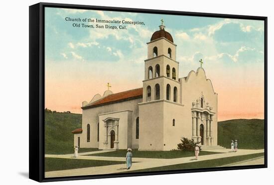 Church, Old Town, San Diego, California-null-Framed Stretched Canvas