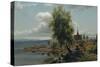 Church on the fjord-Jahn Ekenaes-Stretched Canvas