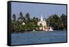 Church on the Shores of Ashtamudi Lake, Kollam, Kerala, India, Asia-Balan Madhavan-Framed Stretched Canvas