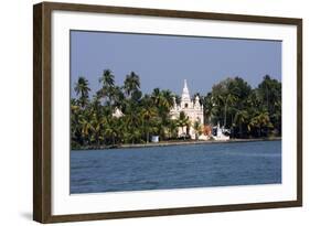 Church on the Shores of Ashtamudi Lake, Kollam, Kerala, India, Asia-Balan Madhavan-Framed Photographic Print