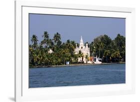 Church on the Shores of Ashtamudi Lake, Kollam, Kerala, India, Asia-Balan Madhavan-Framed Photographic Print