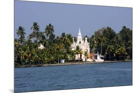 Church on the Shores of Ashtamudi Lake, Kollam, Kerala, India, Asia-Balan Madhavan-Mounted Photographic Print