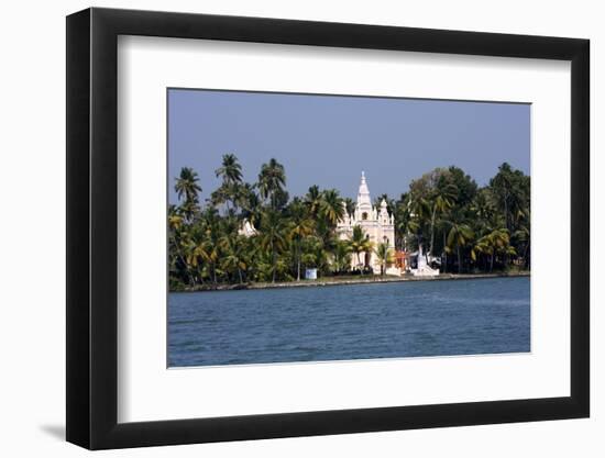 Church on the Shores of Ashtamudi Lake, Kollam, Kerala, India, Asia-Balan Madhavan-Framed Photographic Print