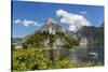 Church Overlooking Traunsee Lake, Traunkirchen, Upper Austria, Austria-Peter Adams-Stretched Canvas