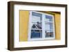 Church Reflected in Brightly Painted House Window in Sisimiut, Greenland, Polar Regions-Michael Nolan-Framed Photographic Print