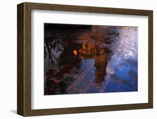 Church Reflected in Puddle-Danny Lehman-Framed Photographic Print