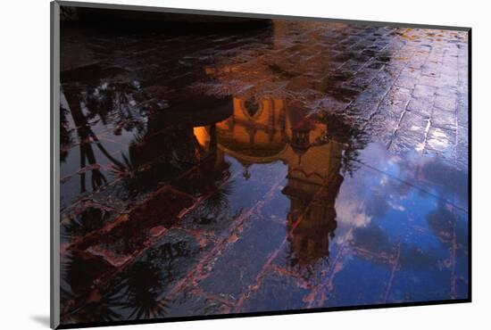 Church Reflected in Puddle-Danny Lehman-Mounted Photographic Print