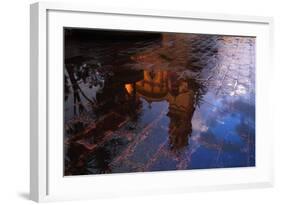 Church Reflected in Puddle-Danny Lehman-Framed Photographic Print