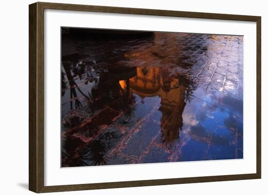 Church Reflected in Puddle-Danny Lehman-Framed Photographic Print