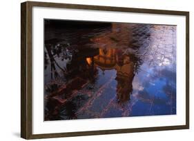 Church Reflected in Puddle-Danny Lehman-Framed Photographic Print