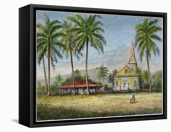 Church, Samoa, C1875-null-Framed Stretched Canvas