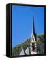 Church San Vigilio. Moena in valley Val di Fassa in the Dolomites. Italy.-Martin Zwick-Framed Stretched Canvas