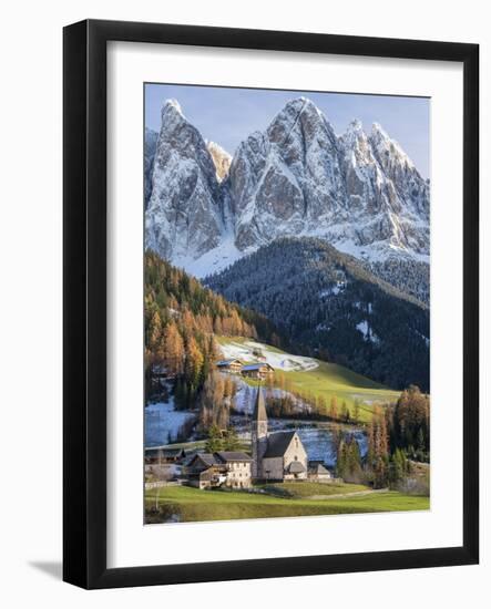 Church Sankt Magdalena, Villnoess Valley. Geisler Mountains. Italy-Martin Zwick-Framed Photographic Print