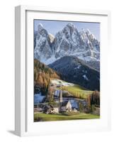 Church Sankt Magdalena, Villnoess Valley. Geisler Mountains. Italy-Martin Zwick-Framed Photographic Print