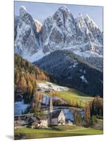 Church Sankt Magdalena, Villnoess Valley. Geisler Mountains. Italy-Martin Zwick-Mounted Photographic Print