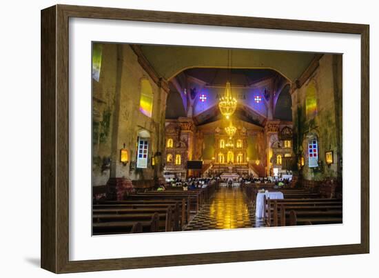 Church Service in the Colonial Spanish Baclayon Church in Bohol, Philippines, Southeast Asia, Asia-Michael Runkel-Framed Photographic Print