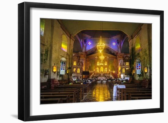 Church Service in the Colonial Spanish Baclayon Church in Bohol, Philippines, Southeast Asia, Asia-Michael Runkel-Framed Photographic Print
