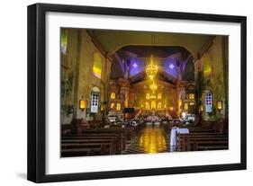 Church Service in the Colonial Spanish Baclayon Church in Bohol, Philippines, Southeast Asia, Asia-Michael Runkel-Framed Photographic Print