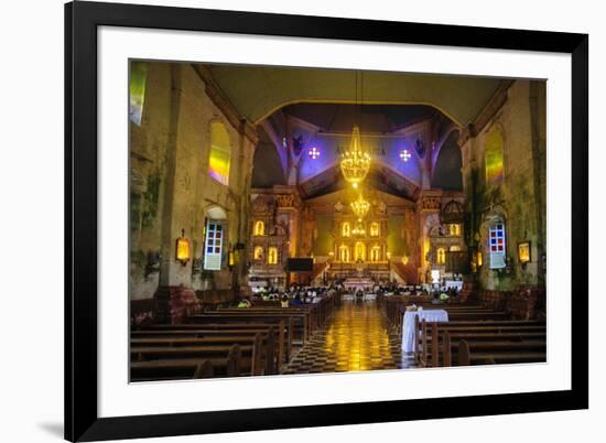Church Service in the Colonial Spanish Baclayon Church in Bohol, Philippines, Southeast Asia, Asia-Michael Runkel-Framed Photographic Print
