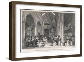 Church Service, Plymouth-Thomas Allom-Framed Art Print