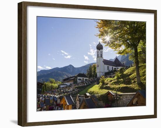 Church St. Johannes der Taufer. Village Grainau near Garmisch-Partenkirchen, Germany-Martin Zwick-Framed Photographic Print