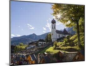 Church St. Johannes der Taufer. Village Grainau near Garmisch-Partenkirchen, Germany-Martin Zwick-Mounted Photographic Print