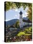 Church St. Johannes der Taufer. Village Grainau near Garmisch-Partenkirchen, Germany-Martin Zwick-Stretched Canvas