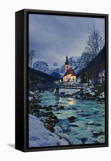 Church St Sebastian in Ramsau-Stefan Sassenrath-Framed Stretched Canvas