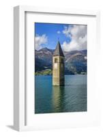 Church Steeple, 'Reschensee' (Lake Reschen), Comune of Graun, South Tyrol-Frina-Framed Photographic Print