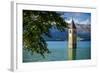 Church Steeple, 'Reschensee' (Lake Reschen), Comune of Graun, South Tyrol-Frina-Framed Photographic Print