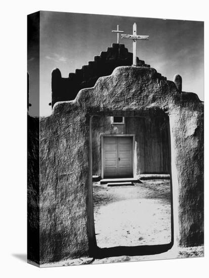 Church, Taos Pueblo, New Mexico, 1942, Taos Pueblo, Nm-Ansel Adams-Stretched Canvas