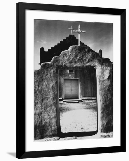 Church, Taos Pueblo, New Mexico, 1942, Taos Pueblo, Nm-Ansel Adams-Framed Photographic Print