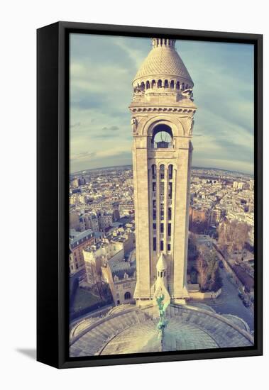 Church, Tower, Paris, France-Sebastien Lory-Framed Stretched Canvas