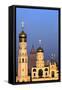 Church towers and crosses of the Kremlin, Moscow-Charles Bowman-Framed Stretched Canvas