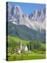 Church, Val di Funes, Bolzano Province, Trentino-Alto Adige/South Tyrol, Italian Dolomites, Italy-Frank Fell-Stretched Canvas