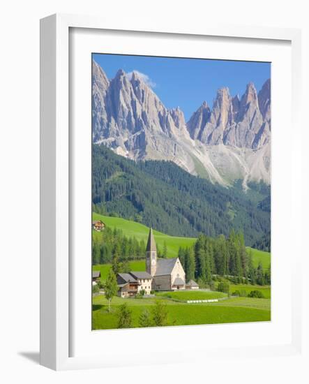 Church, Val di Funes, Bolzano Province, Trentino-Alto Adige/South Tyrol, Italian Dolomites, Italy-Frank Fell-Framed Photographic Print