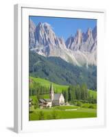 Church, Val di Funes, Bolzano Province, Trentino-Alto Adige/South Tyrol, Italian Dolomites, Italy-Frank Fell-Framed Photographic Print