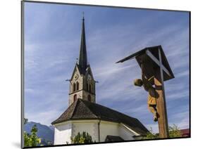 Church Walenstadt with Jesus on the cross-enricocacciafotografie-Mounted Photographic Print