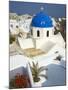 Church with Blue Dome, Fira, Thira, Santorini, Cyclades, Greek Islands, Greece, Europe-Tuul-Mounted Photographic Print