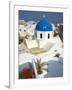 Church with Blue Dome, Fira, Thira, Santorini, Cyclades, Greek Islands, Greece, Europe-Tuul-Framed Photographic Print