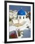 Church with Blue Dome, Fira, Thira, Santorini, Cyclades, Greek Islands, Greece, Europe-Tuul-Framed Photographic Print