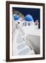 Church with Blue Dome with View of the Aegean Sea, Oia, Santorini, Cyclades, Greek Islands-Markus Lange-Framed Photographic Print