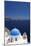 Church with Blue Dome with View of the Aegean Sea, Oia, Santorini, Cyclades, Greek Islands-Markus Lange-Mounted Photographic Print